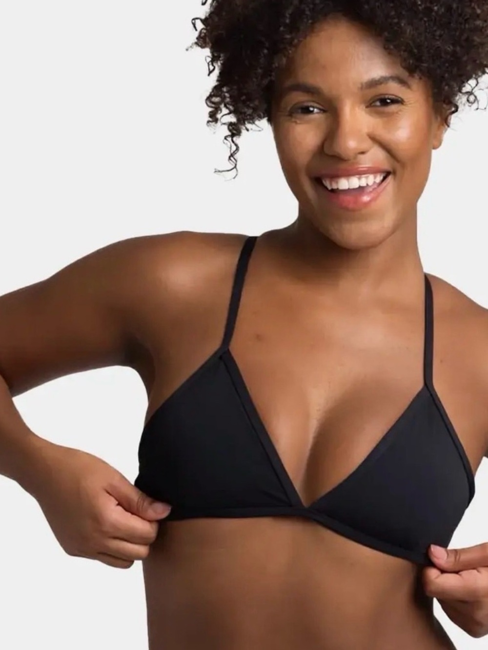 NWT Jolyn Train $63 Women's Solid Triangle Tie Back Bikini Top